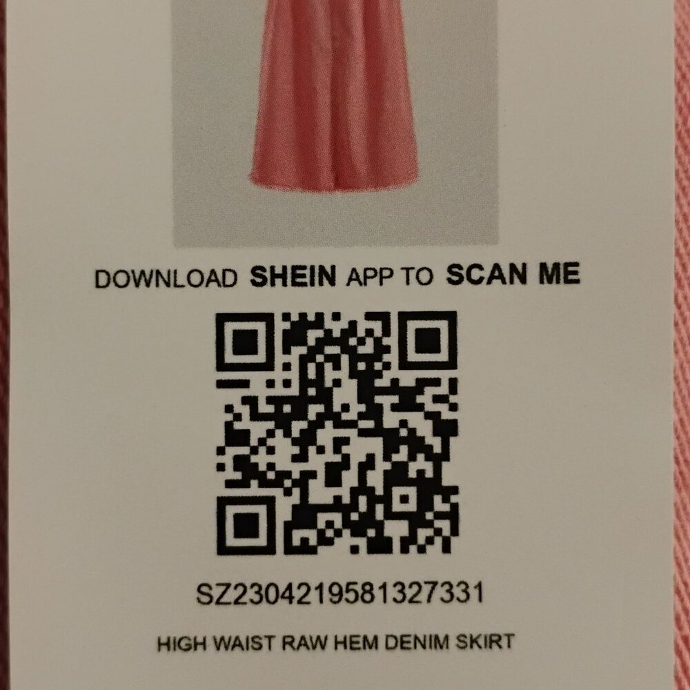 SHEIN Women's High Waist Raw Hem Denim Jean Skirt Size 28 Color Pink - Picture 4 of 8